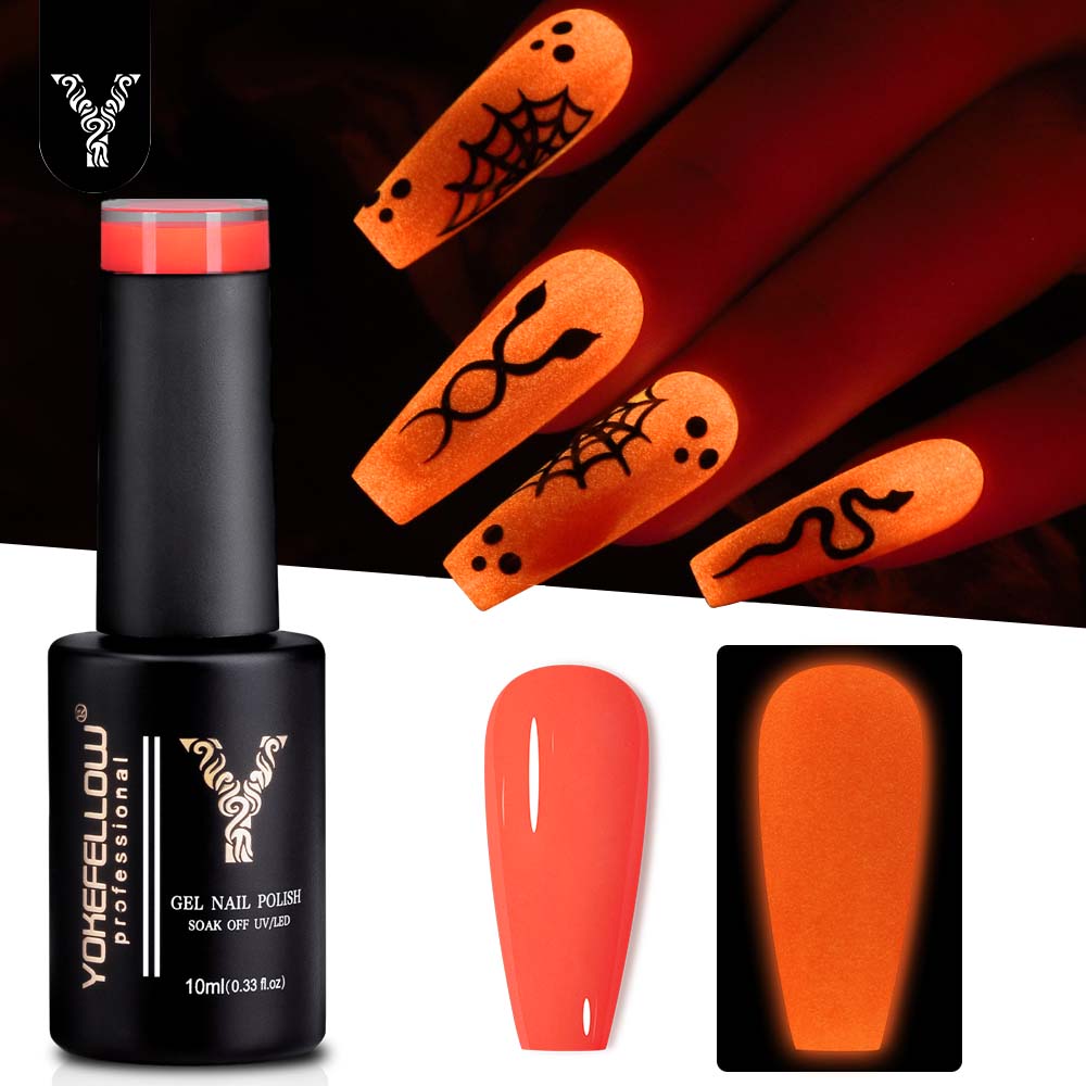 Nail Art Orange - YOKEFELLOW Vernis à ongles gel qui