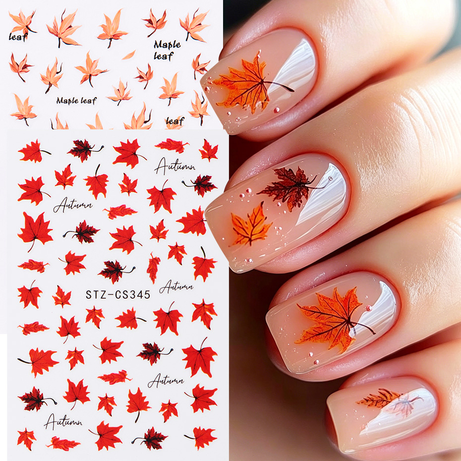Nail Art Orange - 2 autocollants pour ongles en forme