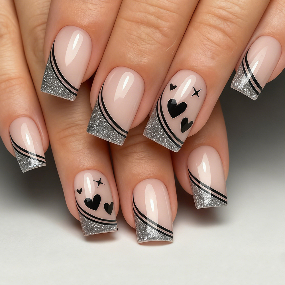 Nail Art Press On - Faux ongles carrés courts pour femmes