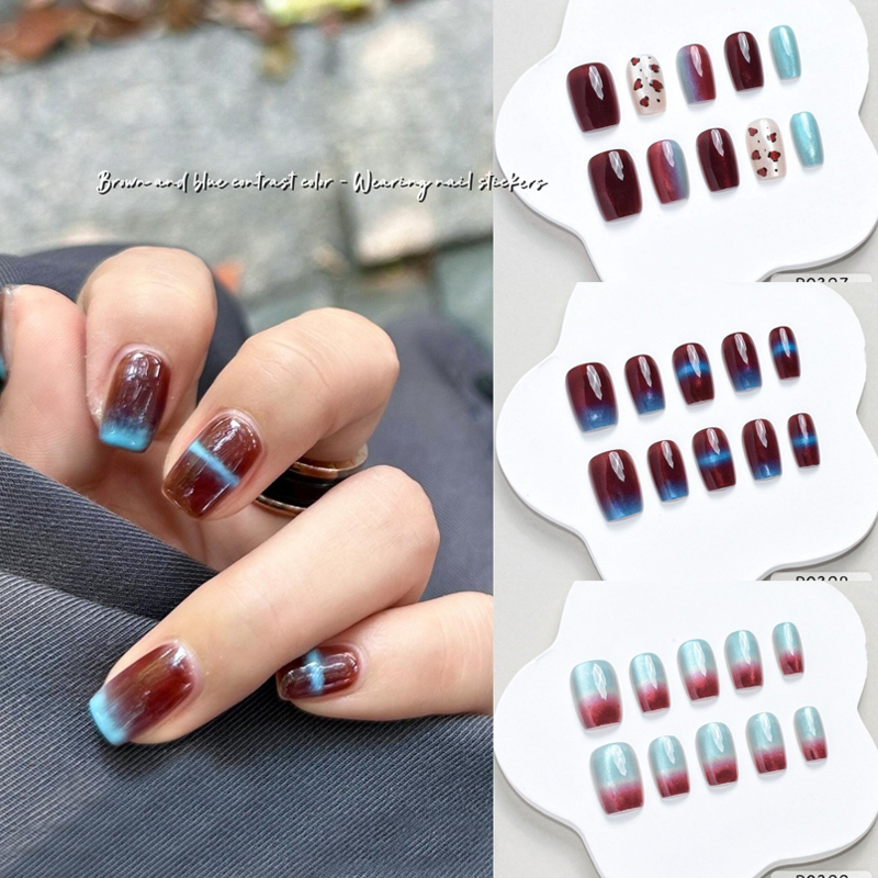 Nail Art Press On - 10 pièces automne hiver nouveau Style