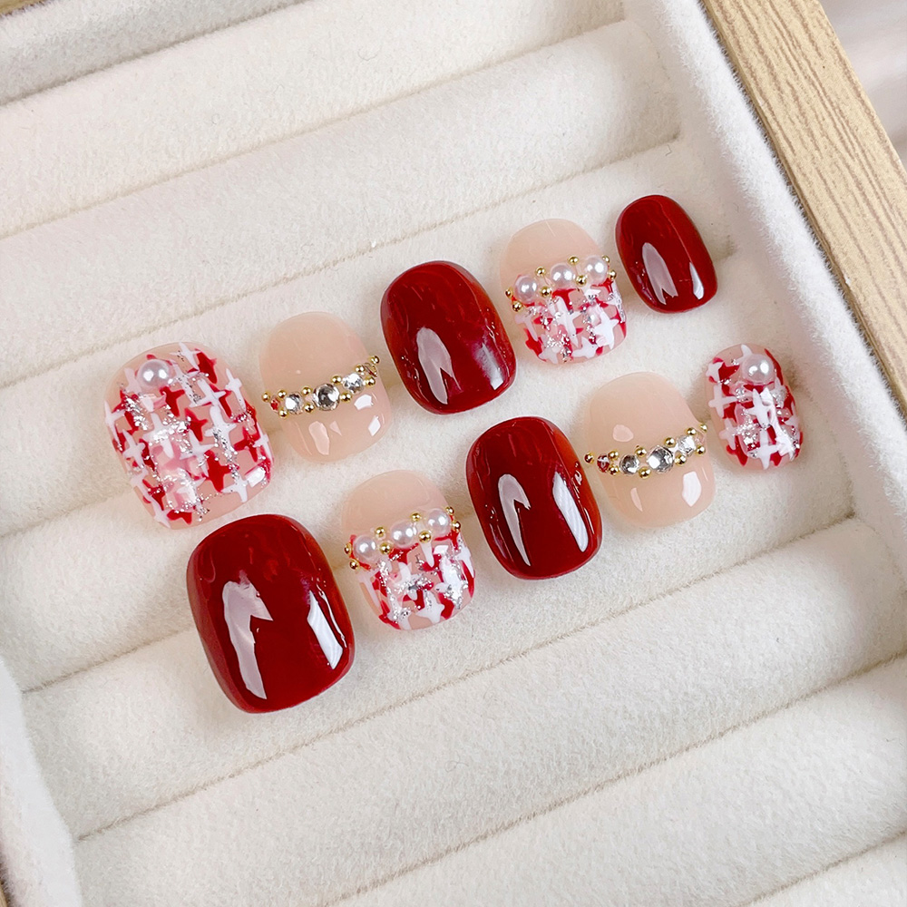 Nail Art Press On - Kit de 10 faux ongles courts