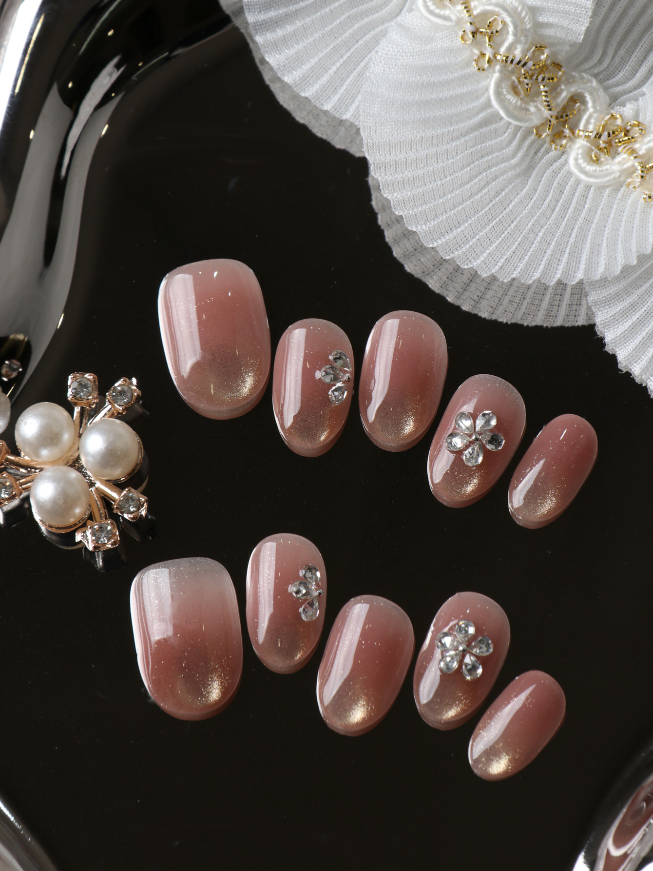 Nail Art Press On - 10 faux ongles courts à presser