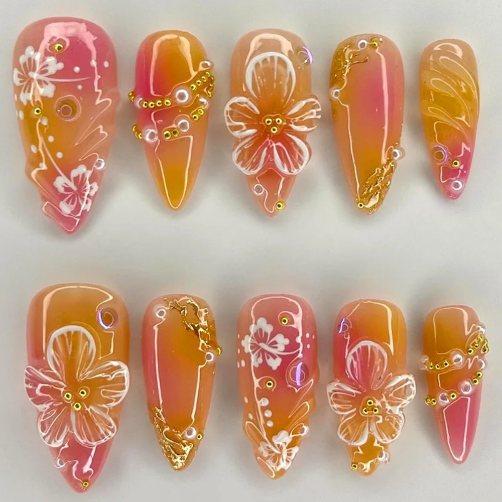 24 faux ongles en amande rose  - Nail Art Press On avis et prix