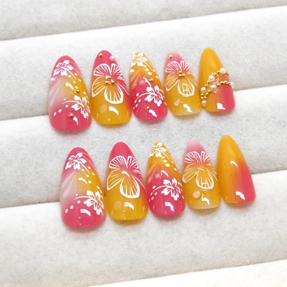 24 faux ongles en amande rose  - Nail Art Press On avis et prix