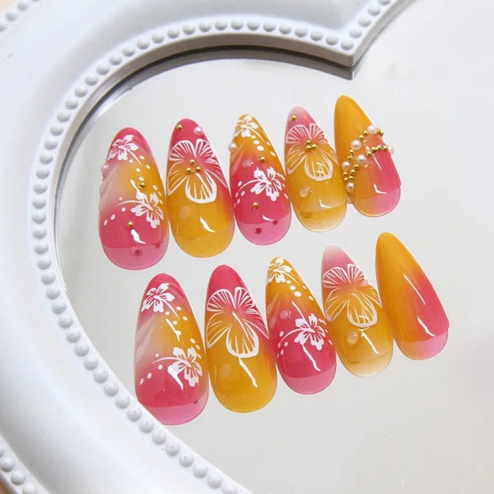 24 faux ongles en amande rose  - Nail Art Press On avis et prix