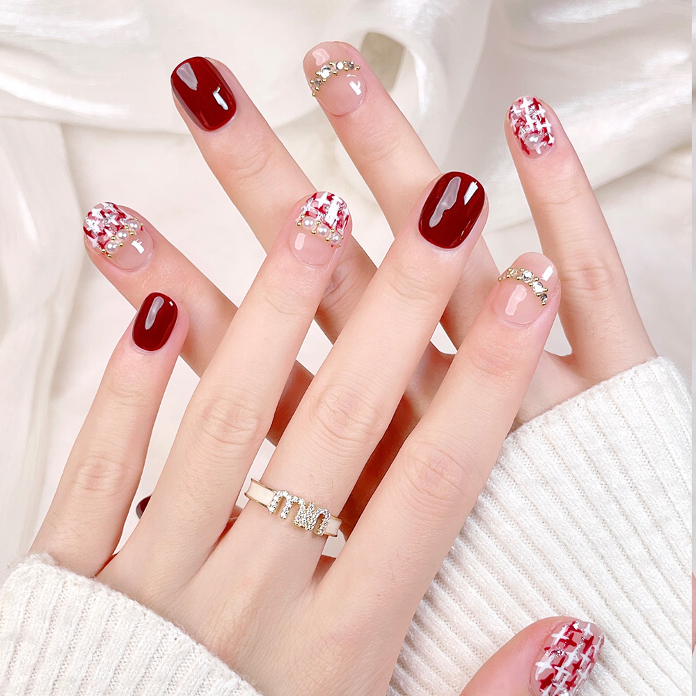 Kit de 10 faux ongles courts c - Nail Art Press On avis et prix