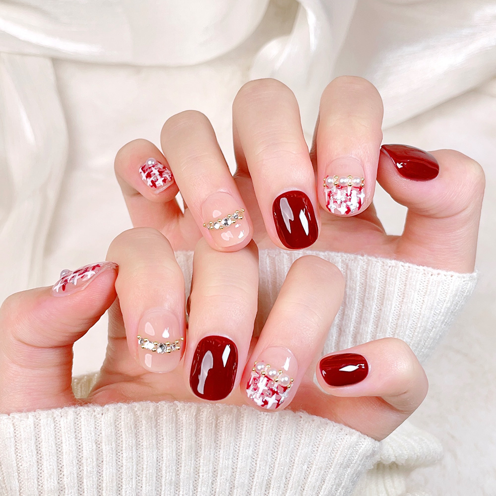 Kit de 10 faux ongles courts c - Nail Art Press On avis et prix